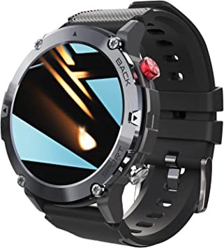 Smart Watch for Men Outdoor Tactical (Answer/Make Calls), 2022 HD Bluetooth Smart Watch for Android iPhone, IP68 Waterproof Tough Rugged Fitness MusicWatch with Heart Rate/SpO2/Sleep Monitor